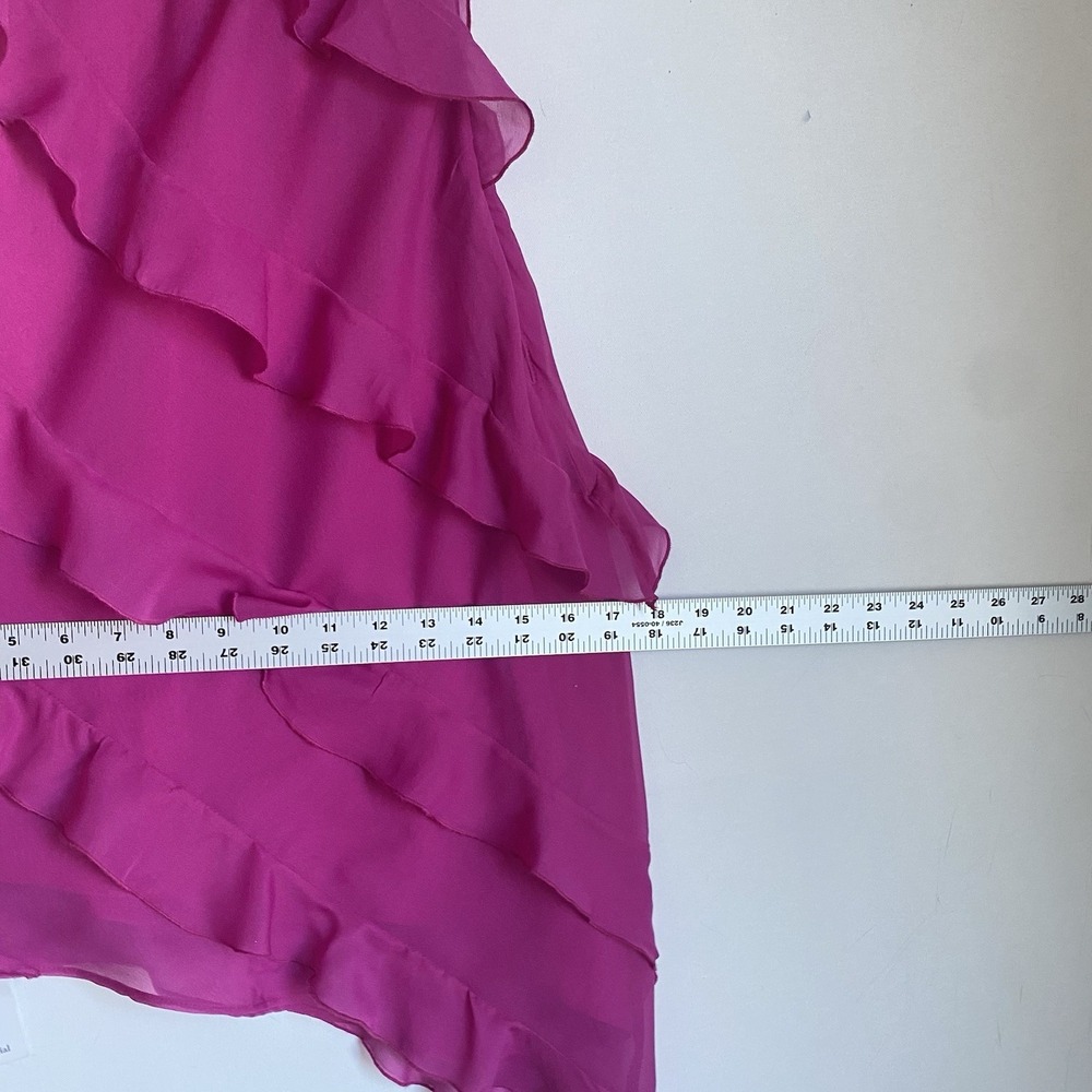 Abercrombie &Fitch Dress S Purple Chiffon Asymmetrical Ruffle Babydoll Party - Picture 6 of 11